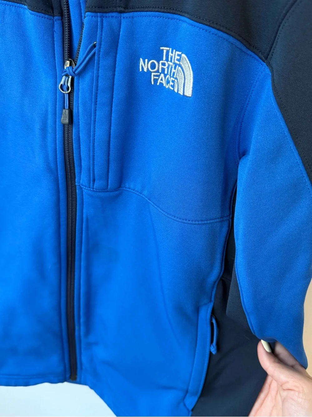 The North Face Men’s Blue and Black Fleece Jacket | S